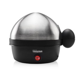 Tristar EK-3076 Cocedor de huevos para 7 huevos, Negro y Acero inoxidable
